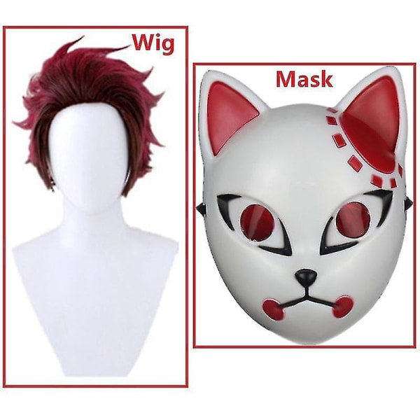 Demon Slayer Kimono Kamado Tanjirou Cosplay Kostym Halloween Anime Uniform Set för Vuxna och Barn V 8-delars set 160 8 piece set 160