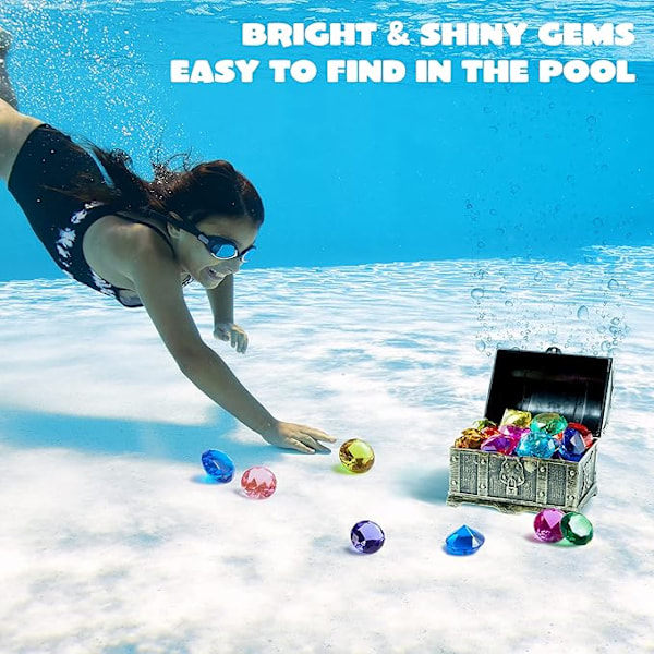 Diving Gems Pool Toy Set with Treasure Chest, Underwater Training for Kids