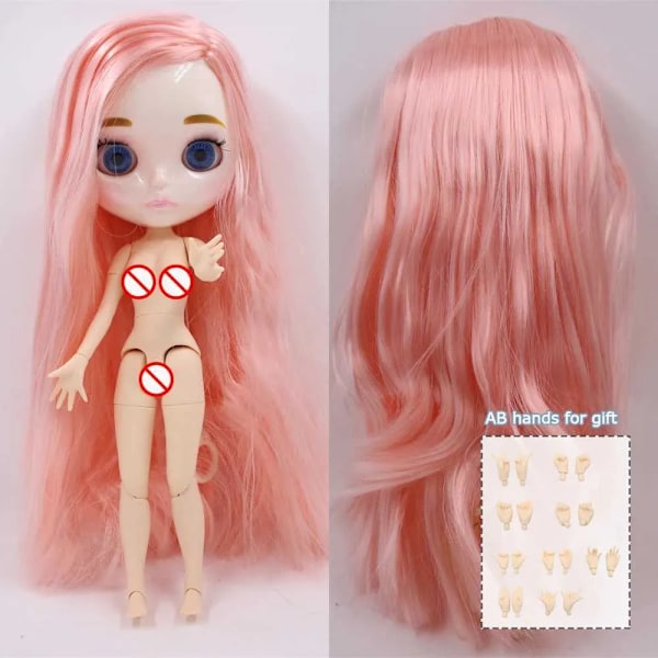 ICY DBS Blyth docka Vit Hud Glansigt ansikte Matt ansikte Ledad kropp med handset A B 1/6 bjd lämplig diy smink Specialpris X250210.Ca
