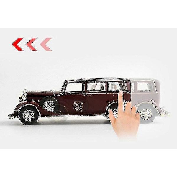 1/32 Klassisk Legetøjsbil Træk Tilbage Lys Lyd Støbt Modelbil (1 Styk, Mørkerød)