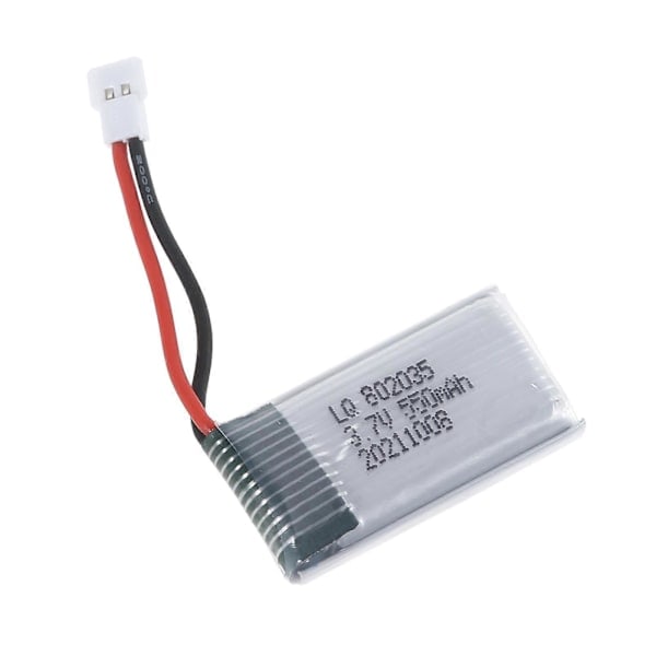 3.7V 550mAh 20C Lipo Batteri 802035 Litiumbatteri for Hubsan X4 H107 H107L H107D MJXRC F47 DFD F180 RC Drone Reparasjon[D]