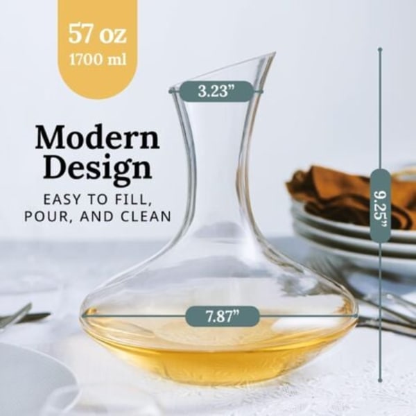 Ulisem Dekanter 1700ml i Handblåst Kristall - Vackert Vinglas för Dekantering - Karaffer & Bordstillbehör för Vinälskare.ca