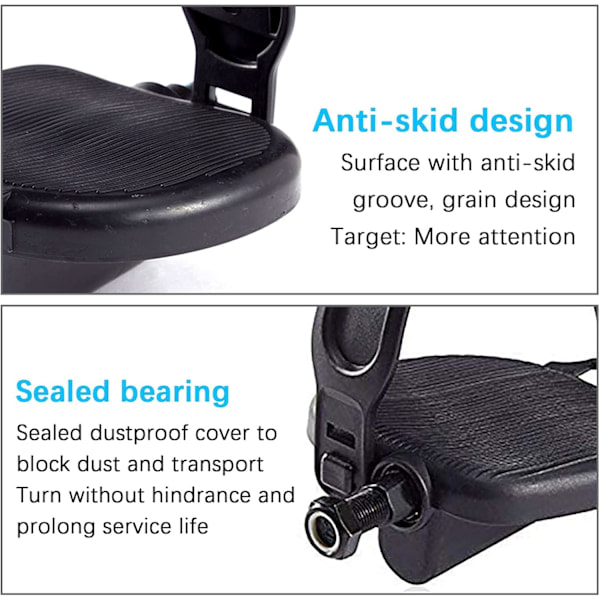 Pair of Exercise Bike Pedals with Non-Slip Fixed Bike Straps