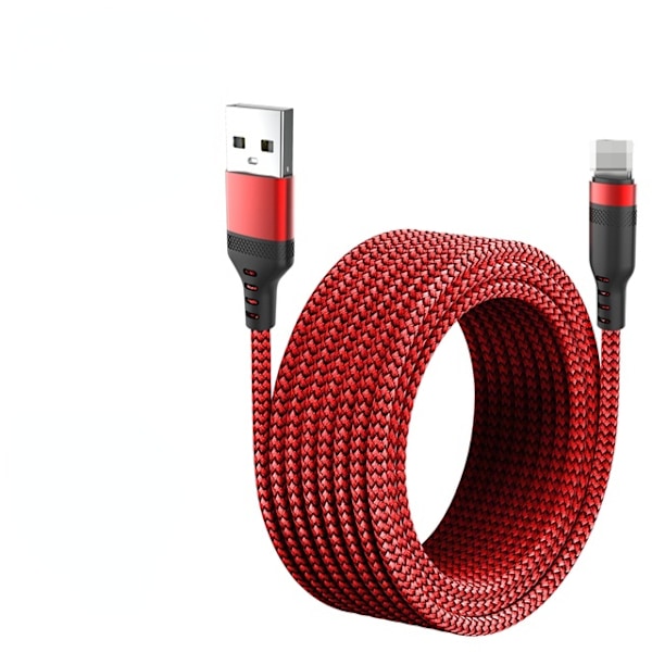 Ekstra lang 5M iPhone-kabel rød red