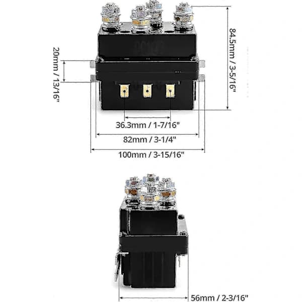 Solenoiderelæ, 12v 500a Spilrelæ Solenoid Erstatningskontaktor
