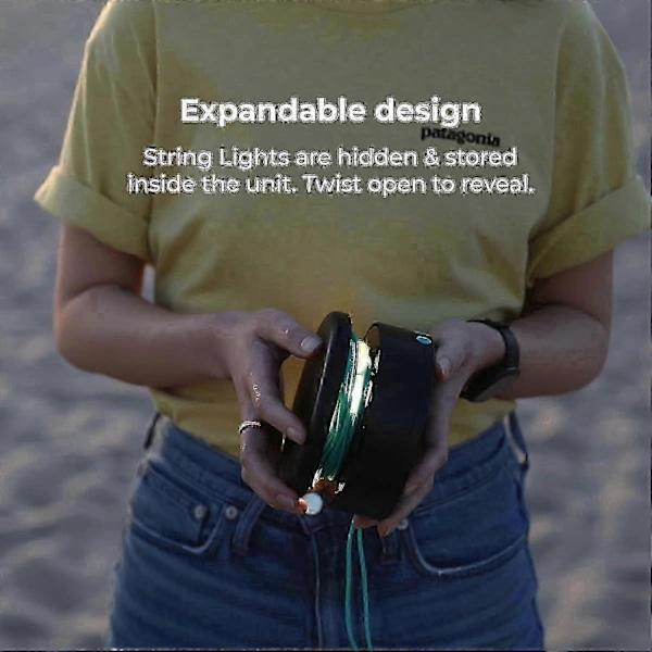 Solcellelyskæde 5,5m 100 Lumen Telefonoplader USB