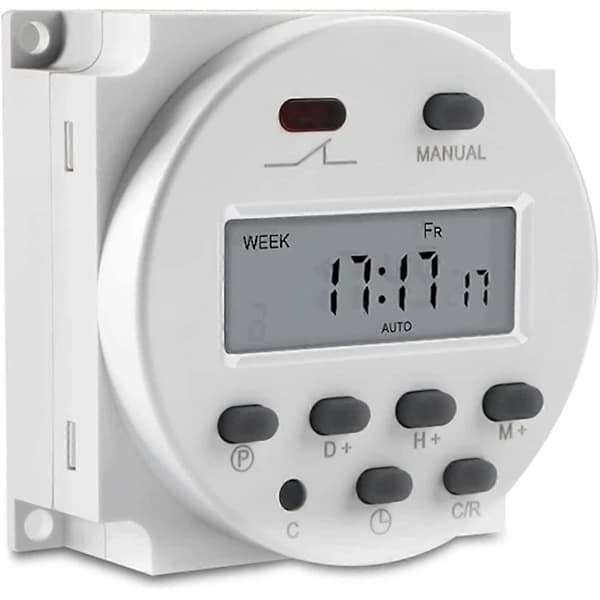 Cn101A DC 12V Digital LCD Timer Programmerbar LCD-skjerm Digital LCD Strømforsyning Uketimer Relékontroll Med Vanntett Beskyttelse Hvit