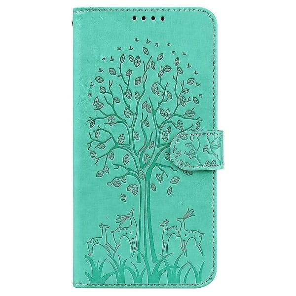 Yhteensopiva iPhone 11 Pro Max -kotelo Nahkainen Kotelo Etui Coque - Vihreä Puu ja Peura null none