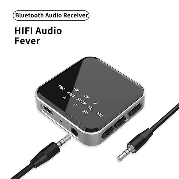 2-i-1 HiFi Bluetooth 5.2 AptX HD Sender/Mottaker Trådløs 3,5 mm Aux Optisk AptX Adapter For