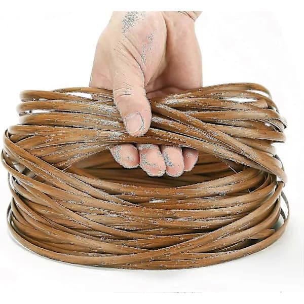 Reparationssæt til rotting 37m 120ft Reparationsmateriale til rotting Tofarvet Gradient Mørkebrun med Lysebrune Striber Plastrottingmateriale til Repar...