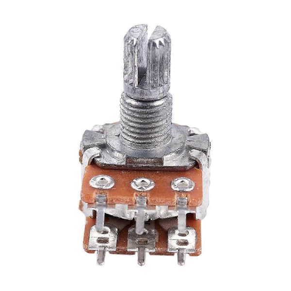 2 stk. B20K 20K Ohm 8mm Aksel PCB-montert Lineær Dobbel Potensiometer