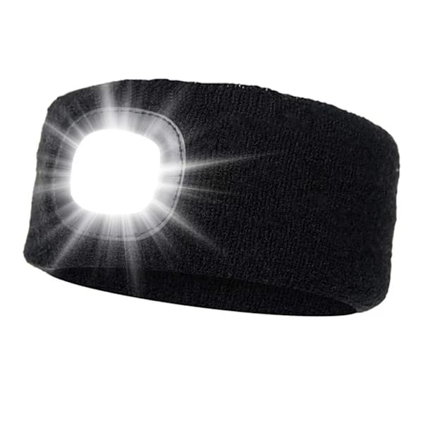 Genopladelig USB Pandelampe 4 LED Lys Vandtæt Sort