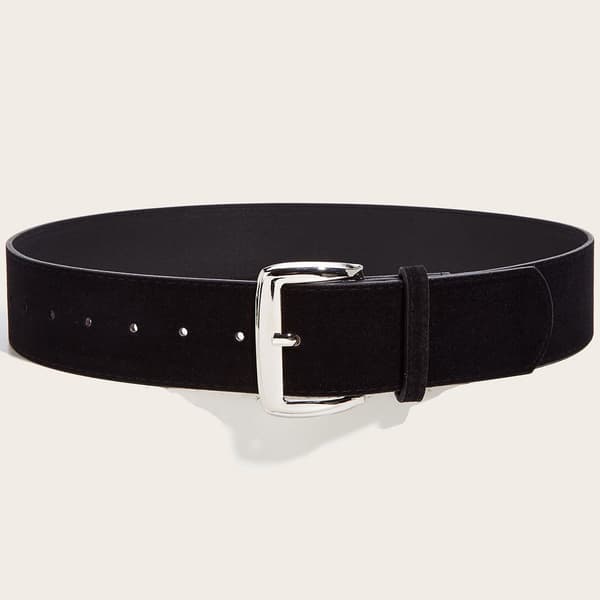 Dame Bred Taljebælte Justerbart Blødt Stofbælte til Kjoler Jeans og Bukser Sort 103 x 4.8 cm