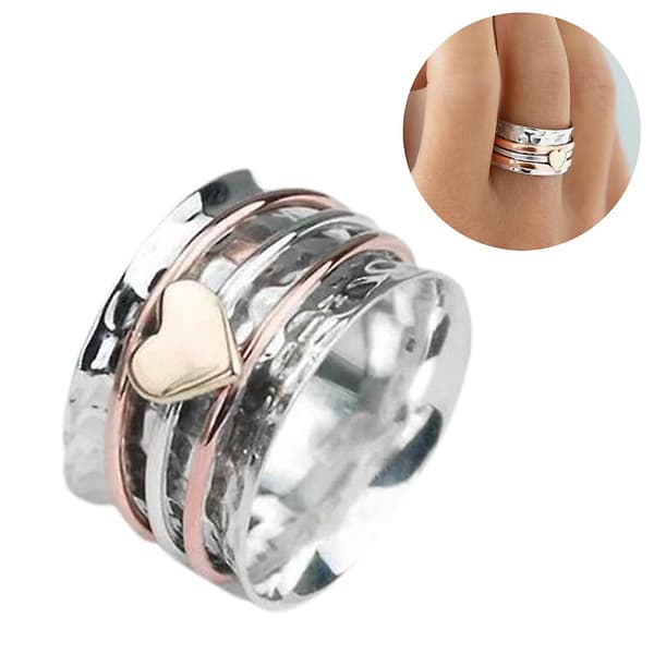 Snurrande Kärlek Stress Relief Ring Smycken Kvinnor Dam Present 10 10