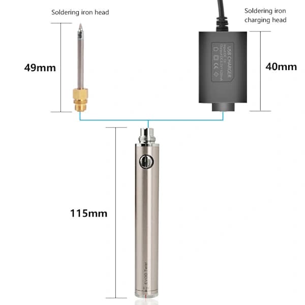 Uppladdningsbar Lödkolv, Lödkolv Kit, Bärbart Batteri