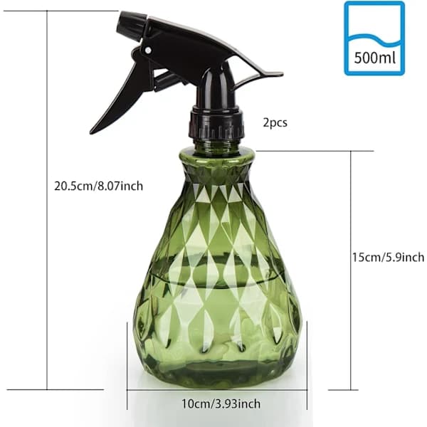 Pieces 500ML Sprayflaskor Tomma Påfyllningsbara, Tomma Plastvattenflaskor, Sprayflaska för Trädgårdsväxter, Rengöring (Grön)
