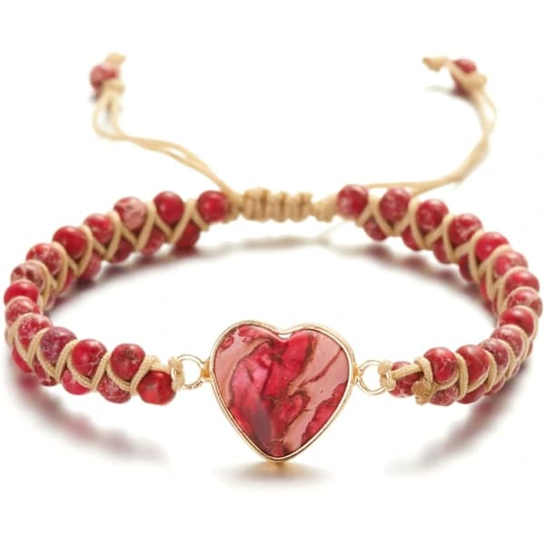 Passioneret Hjerte Jaspis Armbånd, Klassisk Hjerteformet Charm Armbånd