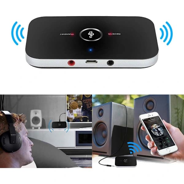 2-i-1 Bluetooth-sender og -modtager Trådløs lydsender