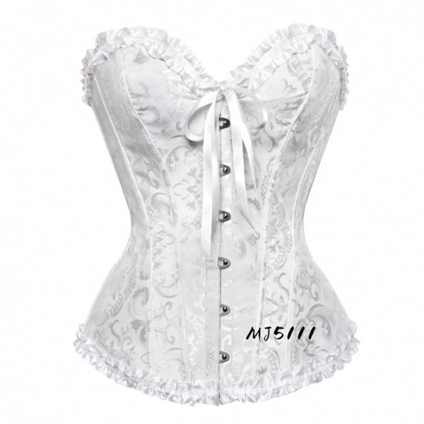 Eurooppalainen ja amerikkalainen palatsi rinnat tukeva hääpuku seksikäs vyötäröllä kiinnitettävä vatsa vyö vyötäröllä kiinnitettävä korsetti MJ51 Valkoinen XL White XL