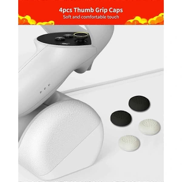 Joystick Erstatningssett for Oculus Quest 2 Controller (11 i ett), Reparasjonssett Tilbehør for Meta Quest 2 Controller, Inkluderer 2 Tommelspaker, T5 ...