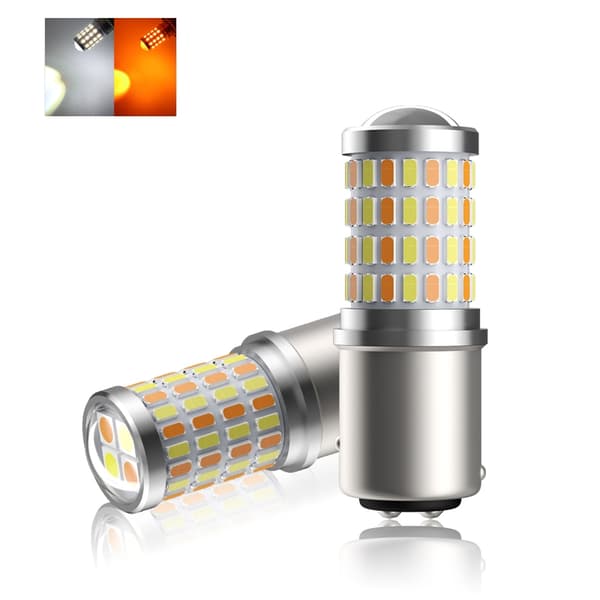 Bay15d p21/5w 1157 LED-lamper gulhvite chip Dualcolor 2-pakning ,._Supergave multicolor multicolor multifärg