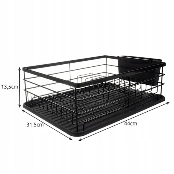 [CA] Opvaskestativ Sort Metal - 44 x 31 x 14,5 cm sort