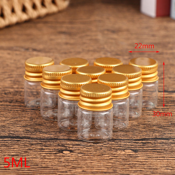 10 kpl 5/7/10/14/18/20 ml lasipullo Pieni lasipurkki suljettu pullo 22*60mm, 14ml (noin)