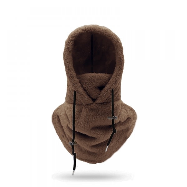 Sherpa Hætte Skimaske Vinter Balaclava Koldt Vejr Vindtæt Justerbar Varm Hætte Cover Hat Cap Tørklæde Sort（ca） Svart