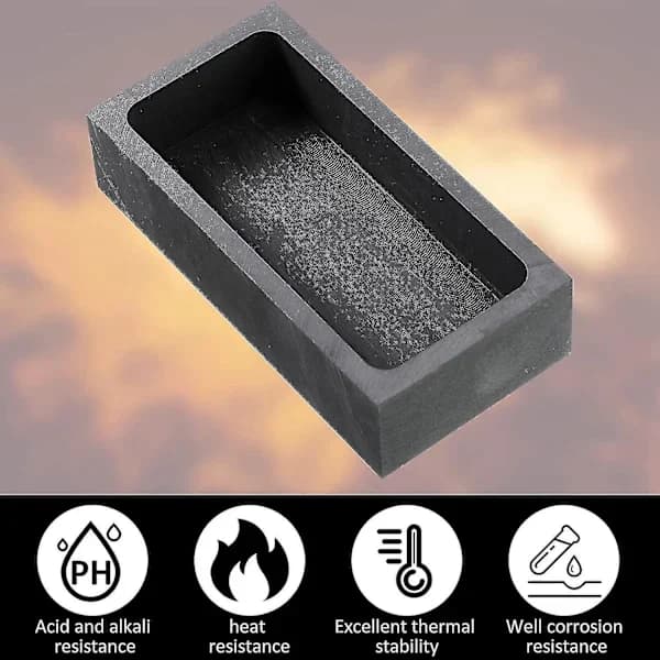 2 stk. 1 kg 665 g grafitstøbeform smeltedigel til metalstøbning, grafitdigelform til guld