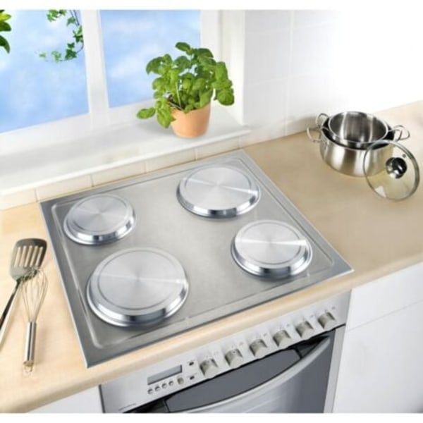 DPZO Beskyttelse Elektrisk komfyr, dekselplate i stål, Sett med 4, Rustfritt stål, ø16 og 20 cm, matt-DPZO.ca