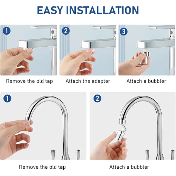 720° Svingbar Kranlufter, Anti-Splash Filter Kranlufter, Zi