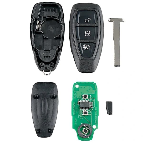Bil Smartnøgle med 3 knapper Passer til Ford Focus C-Max Mondeo Kuga Fiesta B-Max 433MHZ Sort