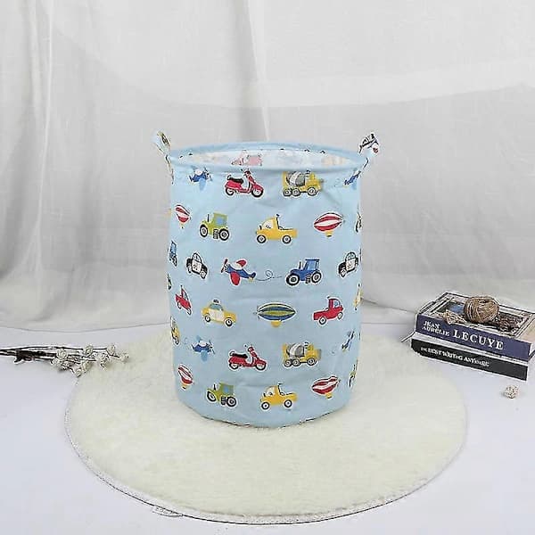 Laundry Basket Large Canvas Laundry Basket Waterproof Fabric Cylindrical Laundry Hamper Storage Basket with Handles, Decorative and Practical for Children