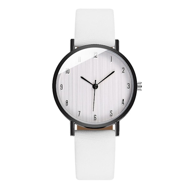 Dameur stilfuldt ur læderrem armbåndsur enkel stil armbåndsur dekor hvid_ca