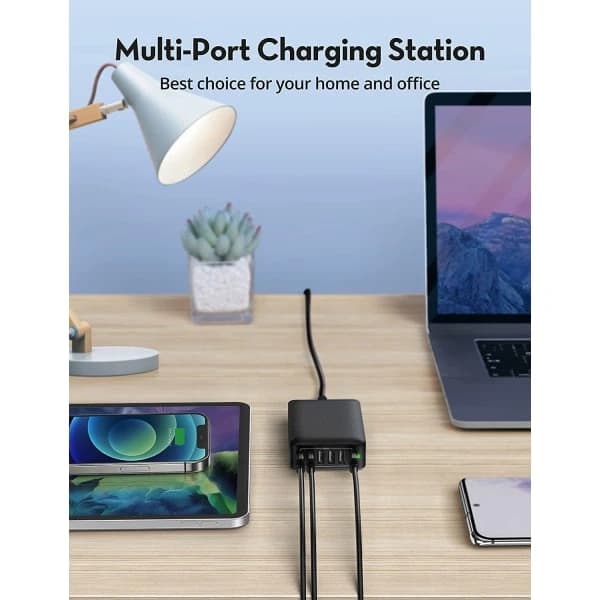 USB-oplader, 6 porte 60W USB-ladestation