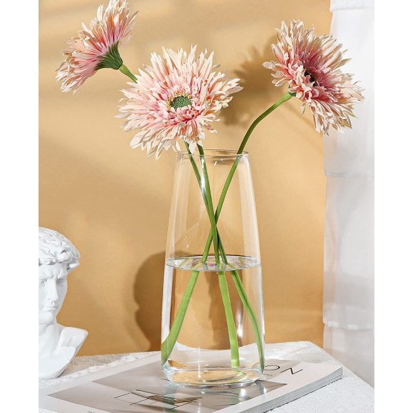 Exquisit klar blomvas - Glasvas för heminredning - Vas för rum - Blomvaser för mittpunkt, hög vas