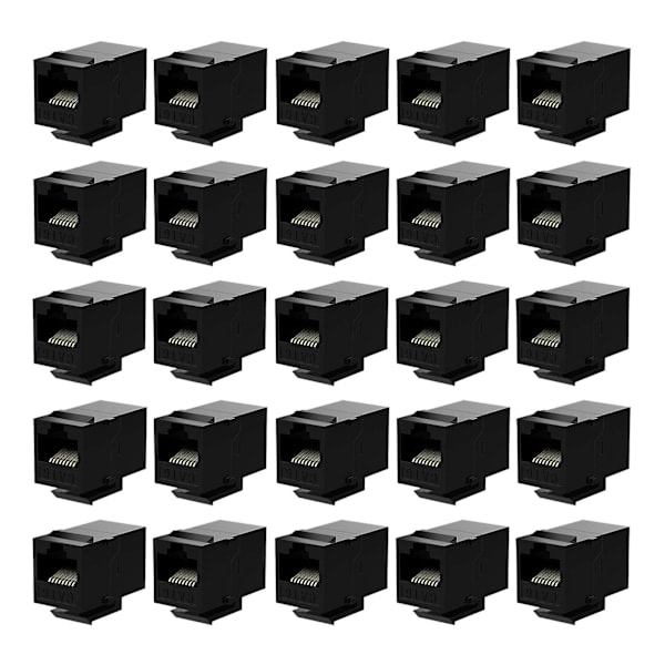 25 kpl RJ45 Liittimiä Cat6 Keystone -liittimiä Inline-liitin Naaras-Naaras -liitäntä