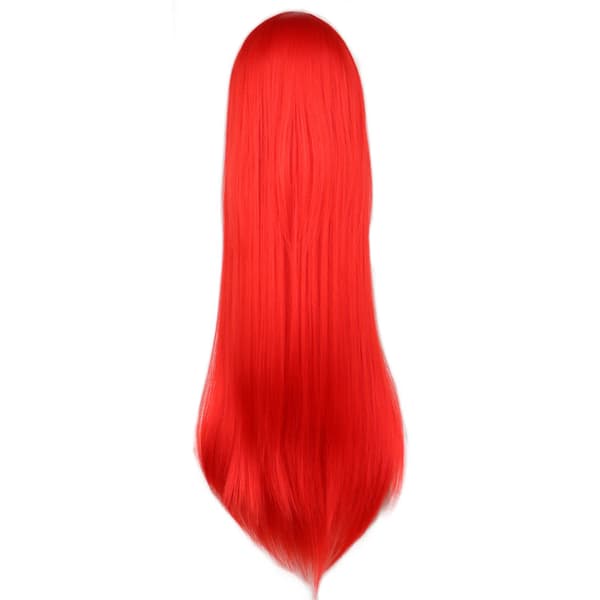 Wekity 80cm Vacker Charmig Cosplay Rak Hårperuk, Röd