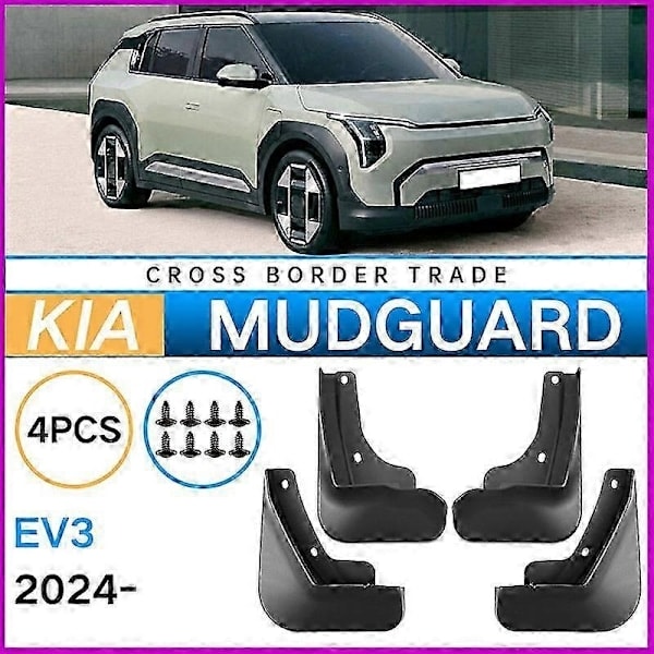 Utmärkta stänkskydd för KIA EV3 EV3GT 2024, stänkskydd, stänkskärmar, främre och bakre stänkskärmar, tillbehör-Xin