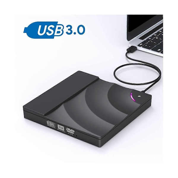 CASA Extern CD-läsare, Portabel Typ-C USB 3.0 CD/DVD RW-läsare Extern Optisk Enhet Brännare för