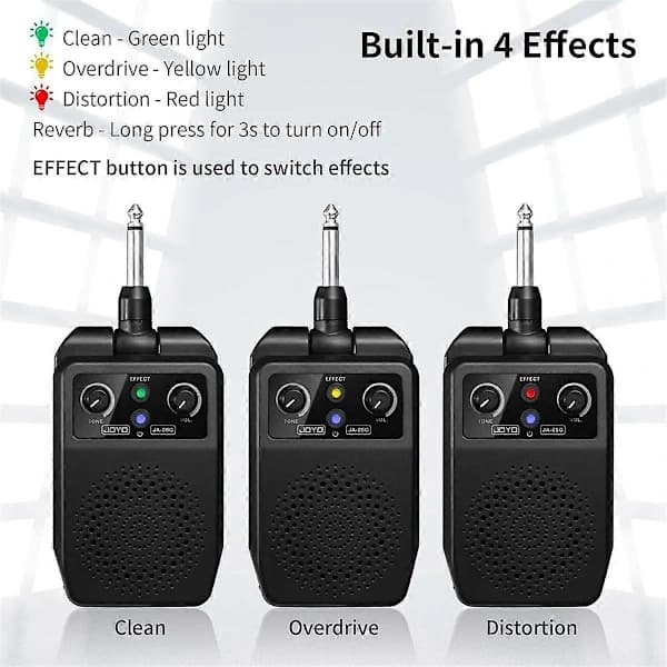 JOYO Mini Elektrisk Gitarrförstärkare 5W Uppladdningsbar Gitarrförstärkare Portabel Bluetooth Övningsförstärkare med