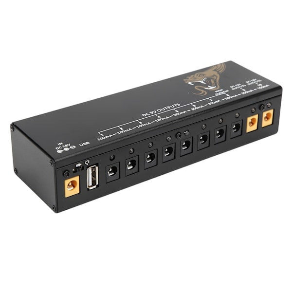Pedal Strömförsörjning Elektrisk Gitarr Effektpedal Kortslutnings-/Överströmsskydd 100-240V EU-kontakt