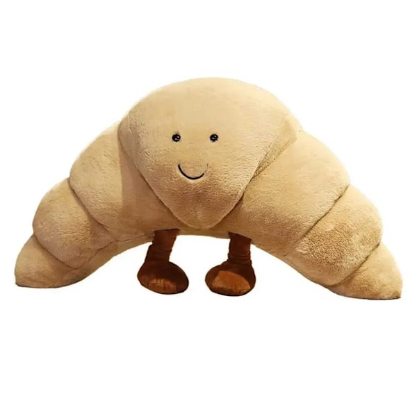 Udstoppede dyr Sjove bløde mad plyslegetøj Croissant Plys Smil Croissant Brød Pude Gaver Z250208.Ca