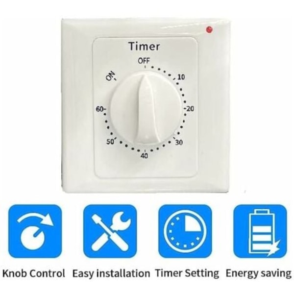 AC 220 V Timerbryter Pumpe Høy Ytelse Elektronisk Kontroll Nedtelling Mekanisk Socket Tidsbryter - 60min.ca