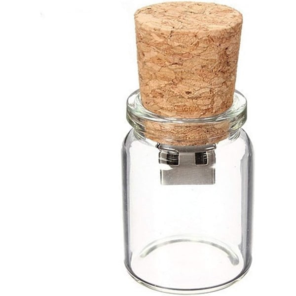 Flaska 32GB USB-minne Datalagring Transparent Glas Kork