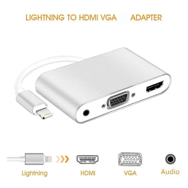 Lightning–HDMI/VGA-sovitin äänellä