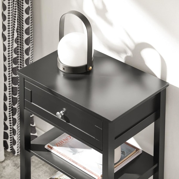 SoBuy Natbord, Sengebord, Sofabord, Sidebord, FBT46-SCH Black_ca