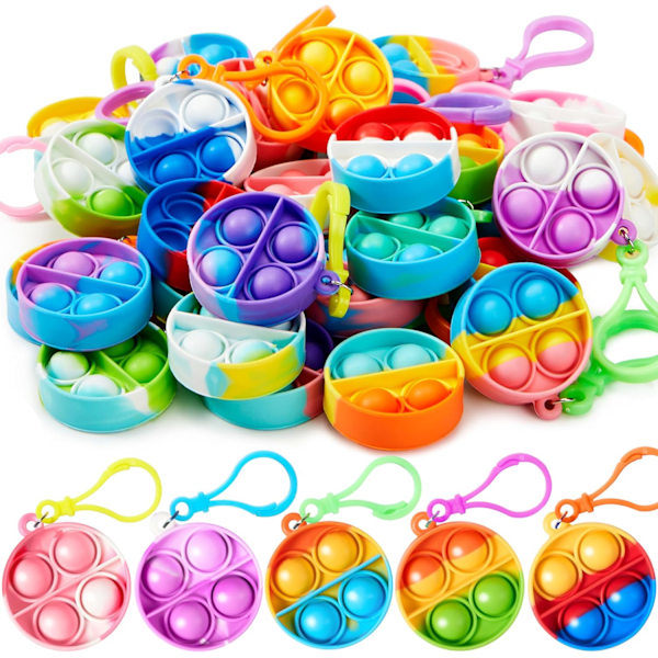 12 kpl Pyöreä Fidget Pop it Lelu Avaimenperäsetti Pop Fidget Leluja Irtotavarana Lasten Juhlapalvelukset Karkki Syntymäpäivä Aistilelut Lahjat