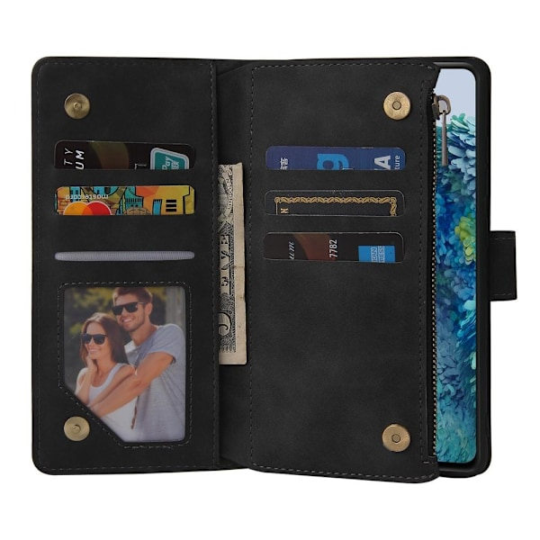 Samsung Galaxy S20 FE - Multifunktionelt Pungcover - Sort Sort Sort Sort