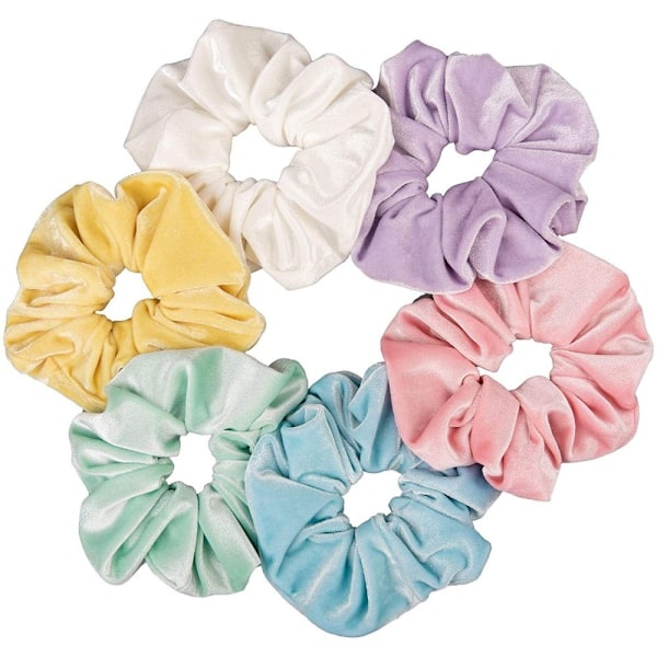6 st Sammetshårband Elastiska Hårband Scrunchies Håraccessoarer för Kvinnor och Flickor.CA 3